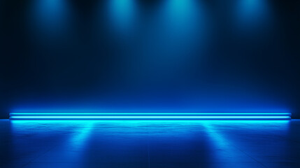Abstract empty blue studio background. Scene for advertising, showcase, presentation, cosmetic ads, website, banner, fashion. Illustration. Product display