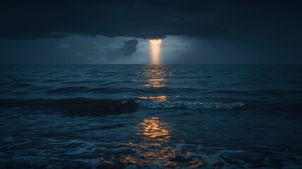 Obraz premium Lightning illuminates the abstract, stormy night. Thunder follows, a testament to the storm's power.