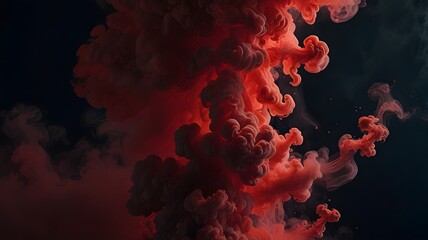 Obraz premium Red Smoke Swirling and Glowing