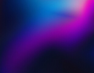 Dark purple blue black abstract grainy background, glowing vibrant color gradient shape, noise texture poster header banner cover design