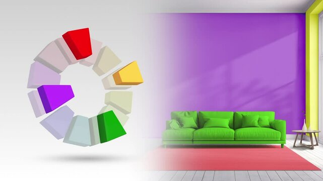 A square color scheme of yellow orange,red,blue purple, green