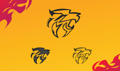 Tiger head free vector, pictogram style