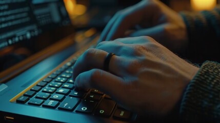 Person typing on a laptop