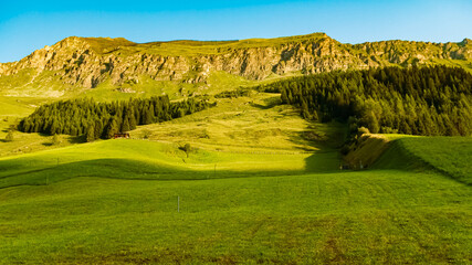 Alpine summer view at Innerberg, Zillertal valley, Schwaz, Zell am Ziller, Tyrol, Austria