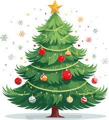 Fototapeta premium christmas tree on white