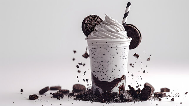 3D Cartoon Oreo Milk shake 