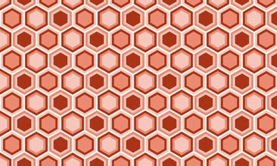 Seamless vector pattern with coral hexagons