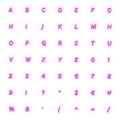 ピンクのネオンのアルファベット大文字