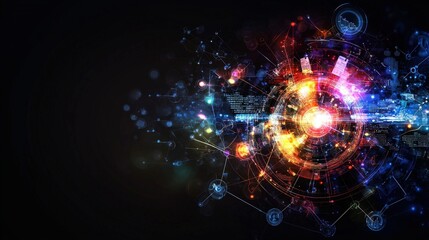 Obraz premium Dynamic business intelligence tools visualization corporate workspace infographic digital realm abstract concept