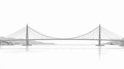 Obraz premium Bosphorus Bridge Line Art Illustration