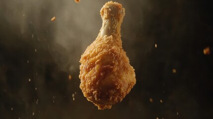 Crispy Buttermilk Fried Chicken Drumstick Close Up