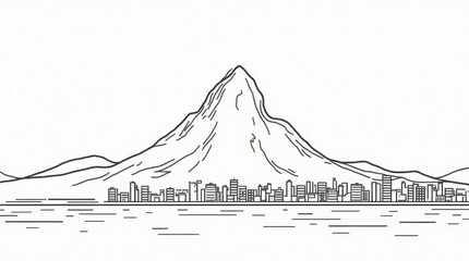 Fototapeta premium Sugarloaf Mountain Line Art
