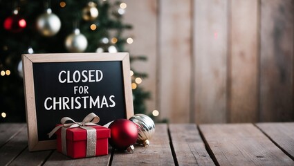 'Closed For Christmas' sign