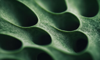 Exploring Natural Patterns: Close-up View of Intricate Green Leaf Texture and Organic Structures