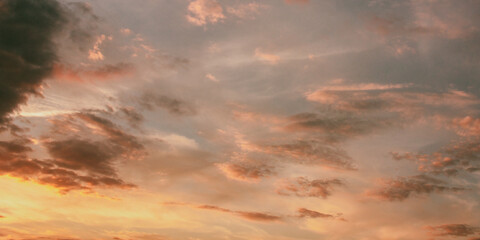 Yellow Blue Sunrise Sky With Sunlight