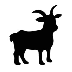 goat black silhouette isolated on white background vector file printable
