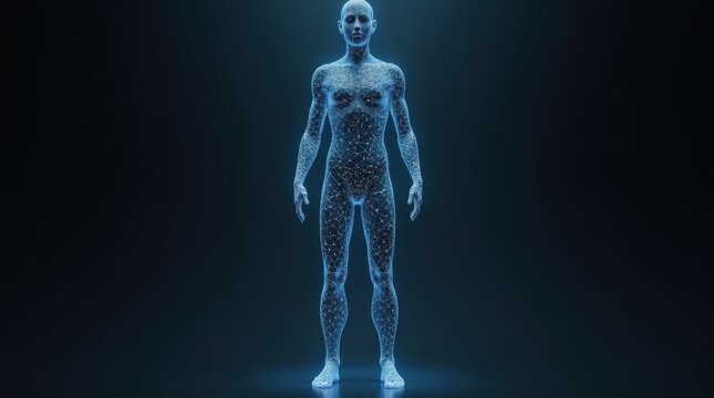 Futuristic Polygonal Humanoid Figure