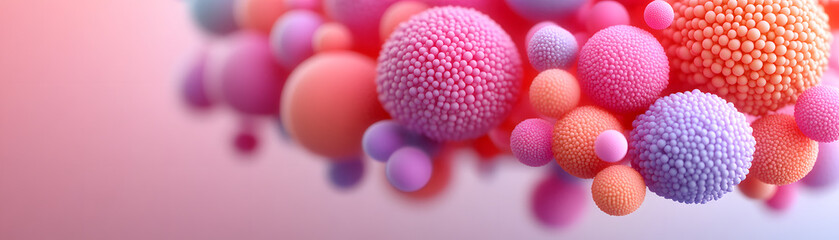 Viral particles under microscope laboratory scientific visualization abstract environment close-up impact of virus on health