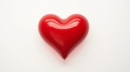 Fototapeta premium Minimalist Red Heart Design on White Background