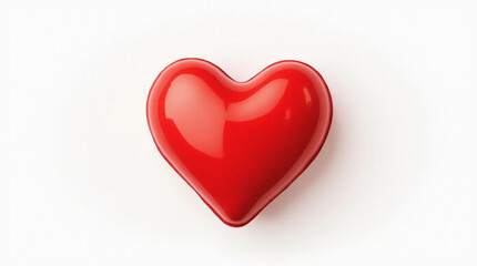 Fototapeta premium Minimalist Red Heart Design on White Background