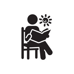 Reading Book icon vector symbol design illustration.