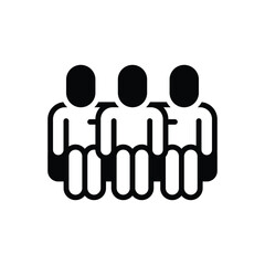 Black solid icon for friend circle