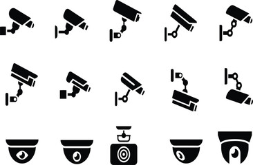 set of icons CCTV Camera 
