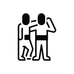 Black solid icon for support