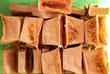 Sago plates are a traditional specialty of the Maluku region, Indonesia which are made from sago flour