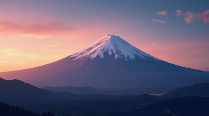 Mount Fuji Silhouette at Dawn