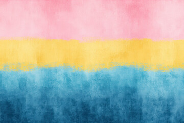 Fototapeta premium vibrant abstract painting with dynamic organic brushstrokes features horizontal bands of pink, yellow, and blue, creating lively and colorful composition