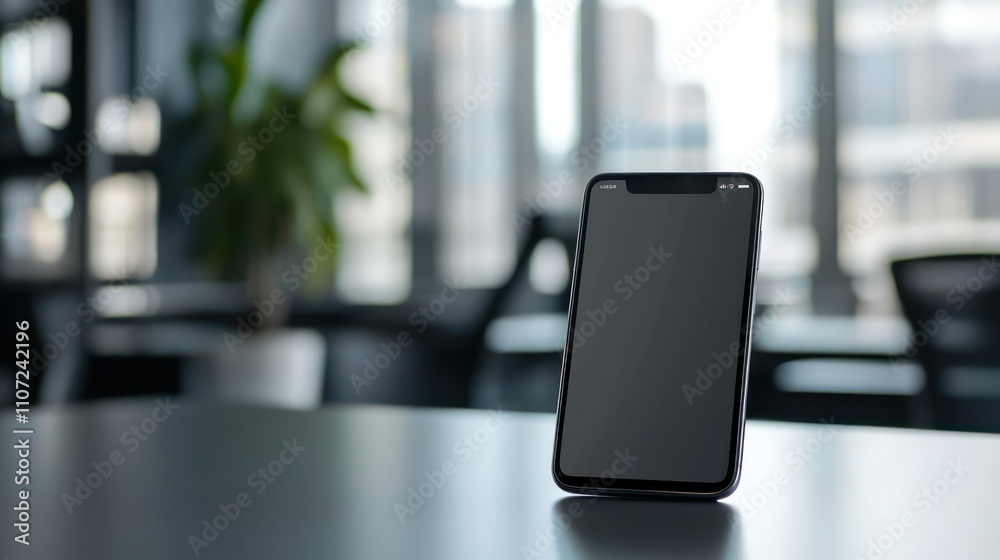 Wall mural mobile webpage mockup: a smartphone showing a responsive mobile webpage layout, set against a sleek 