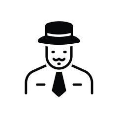 Black solid icon for uncle