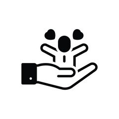 Black solid icon for adopt