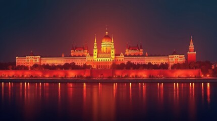 Obraz premium Radiant Kremlin Outline at Night