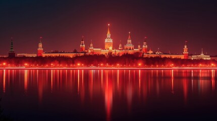 Obraz premium Glowing Kremlin Outline