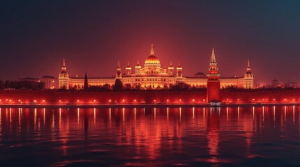 Fototapeta premium Radiant Kremlin Outline