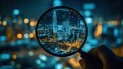 Trends 2024 year concept. Hand holding magnifying glass with 2024 trend searching bar for optimization 2024 business marketing trends and business plan in new year. Find information and new ideas.