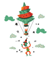 merry christmas vector illustration
