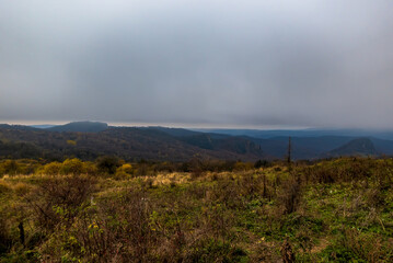 Autumn landscape of rolling hills in Georgia