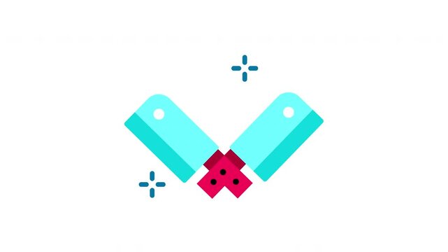Animated Knife icon . Seamless looping video with alpha channel
