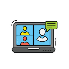 Online meeting vector icon