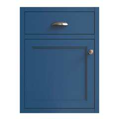 3d render of blue kitchen facade, doors for kitchen cabinets 3D rendering, front view