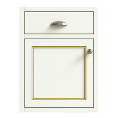 3d render of white kitchen facade, doors for kitchen cabinets 3D rendering, front view