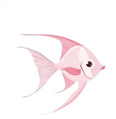 Obraz premium Pink fish swimming gracefully in a clear environment, showcasing its delicate fins and unique features