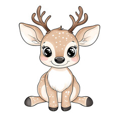 Fototapeta premium Cute reindeer isolated.