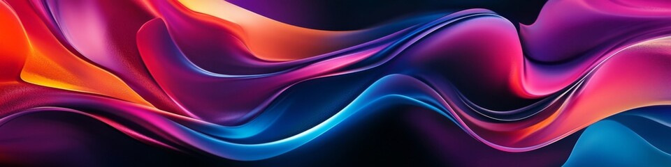 Obraz premium Abstract Colorful Curved and Wavy Lines in Digital Art Style. Isolated on White Background with Fluid Shapes, Liquid Metal Effect, and Gradient Colors.