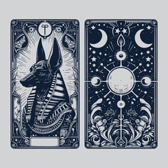 anubis ouija tarot playing card tattoo
