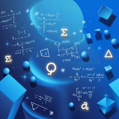 Mathematical Cosmos: A Vibrant Fusion of Equations and Geometric Elegance