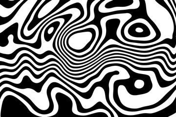 Abstract black and white curve wave stripe line pattern. Eps 10